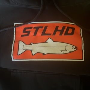 Oversized black graphic hoodie. Comfy black hoodie.